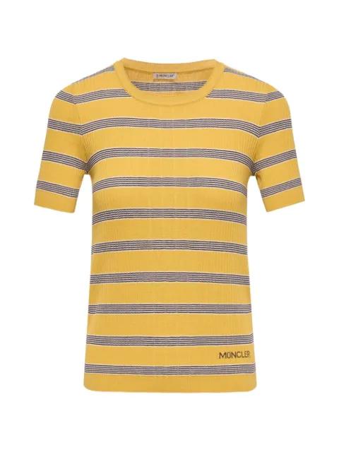 striped ribbed-knit T-shirt by MONCLER
