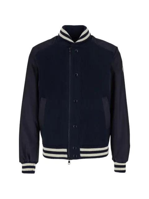 striped-trim panelled jacket by MONCLER
