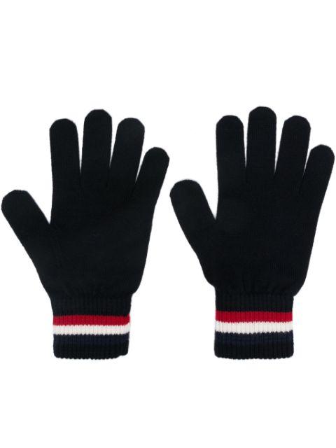 tricolour-stripe wool gloves by MONCLER