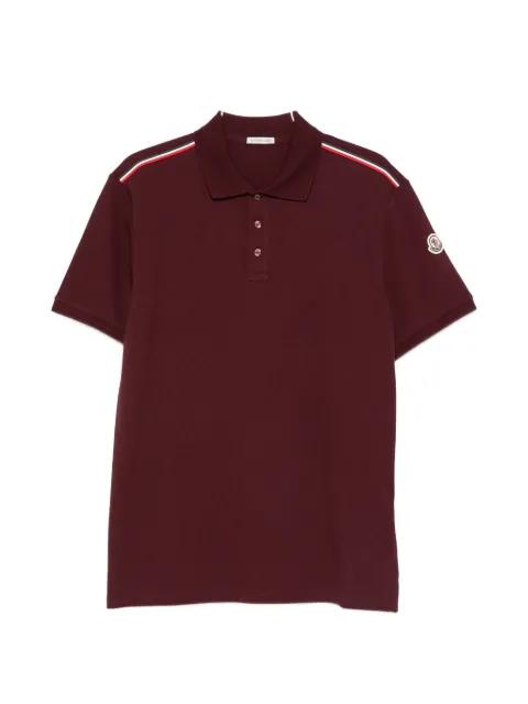 tricolour-trim cotton-piqué polo shirt by MONCLER