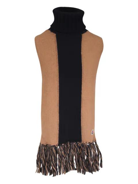 turtleneck fringed poncho by MONCLER