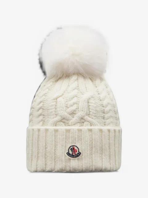 wool & cashmere blend beanie with pom pom by MONCLER