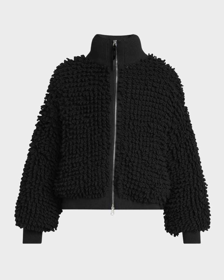 x EE72 by Edward Enninful Wool Blend Zip-Up Cardigan by MONCLER