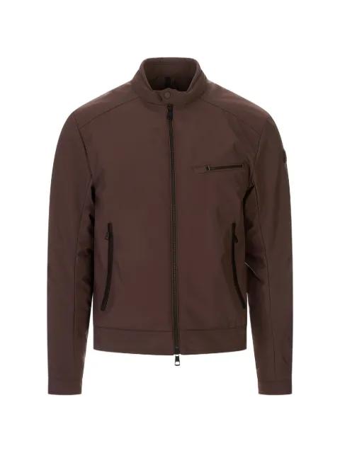 zip-up biker jacket by MONCLER