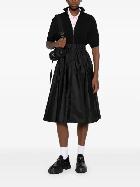 zip-up pleated midi dress by MONCLER