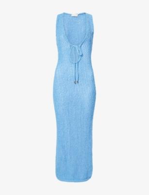 Monte Carlo Plunge-Neck Knitted Maxi Dress by MONDAY