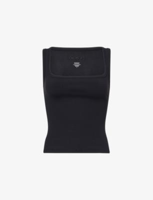 Tash Square-Neck Stretch-Woven Top by MONDAY