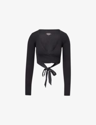 Yosemite Wrap-Front Stretch-Woven Top by MONDAY