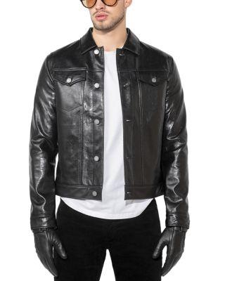 Dean Patent Noir Trucker Jacket by MONFRERE