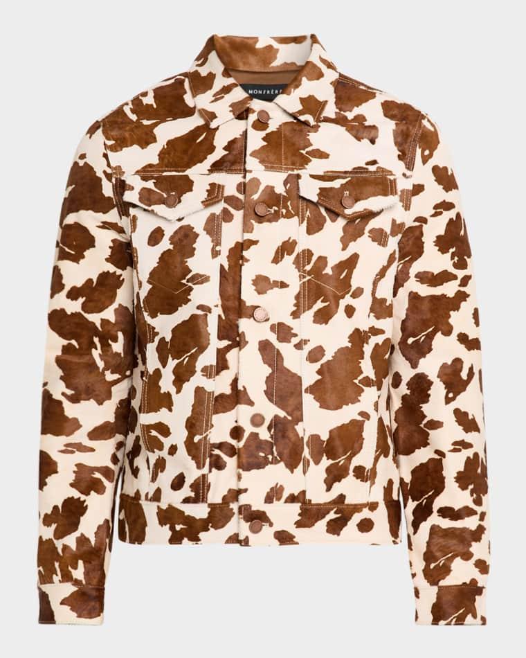 Men's Dean Cowhide Leather Trucker Jacket by MONFRERE Men's Dean Cowhide Leather Trucker Jacket by MONFRERE