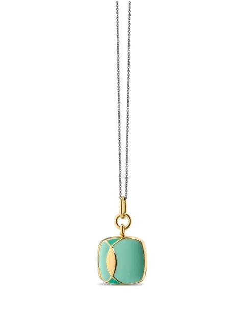 18K yellow gold vermeil square-pendant necklaces by MONICA RICH KOSANN