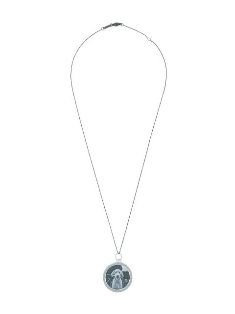 round mosaic half locket necklace by MONICA RICH KOSANN