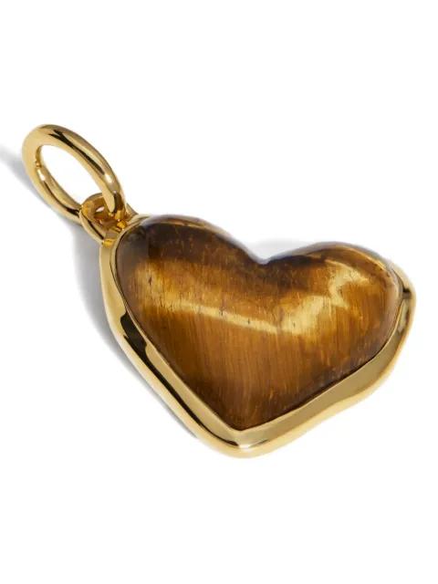 18K gold-vermeil and tiger-eye pendant necklace by MONICA VINADER