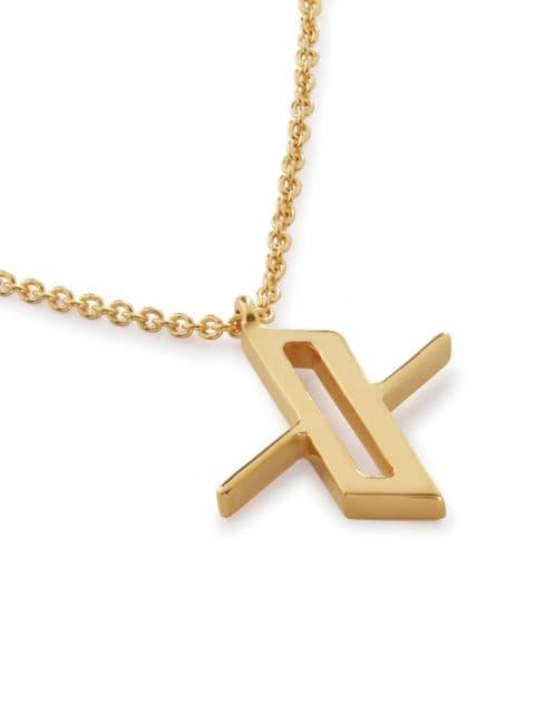 18kt gold vermeil Alphabet X necklace by MONICA VINADER