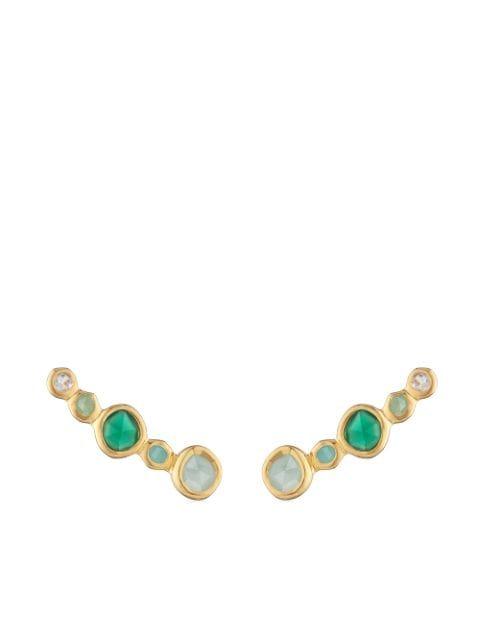 18kt gold vermeil Nugget embellished climber earrings by MONICA VINADER