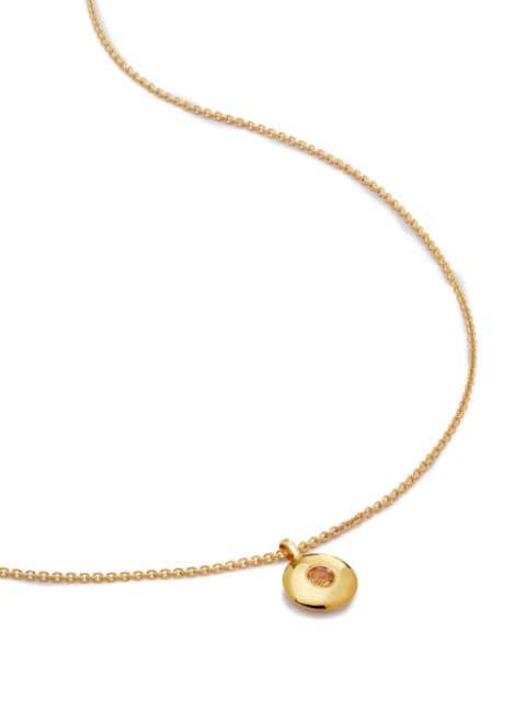 18kt recycled gold vermeil Birthstone citrine pendant necklace by MONICA VINADER