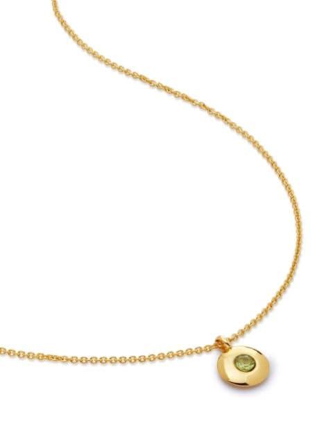 18kt recycled gold vermeil Birthstone peridot pendant necklace by MONICA VINADER