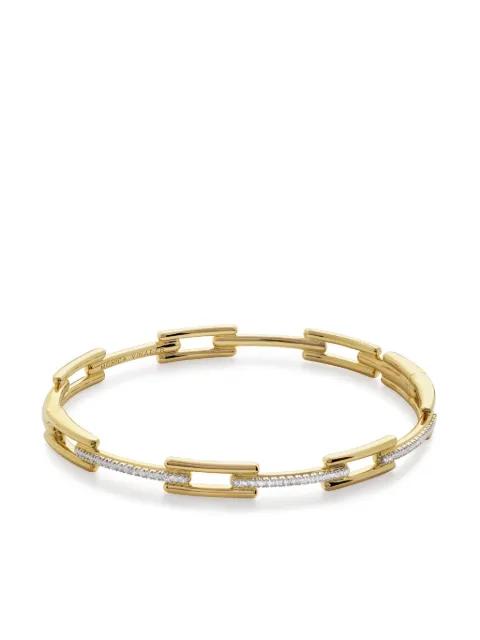 18kt yellow gold Signature diamond bangle by MONICA VINADER