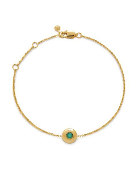 18kt yellow gold vermeil May Birthstone bracelet by MONICA VINADER