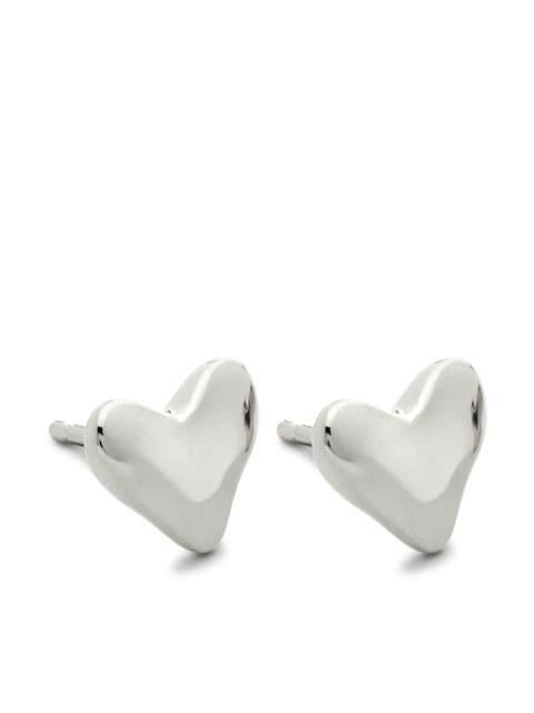 Heart silver stud earrings by MONICA VINADER