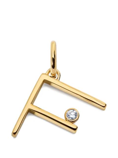 Initial F solitaire-diamond pendant by MONICA VINADER