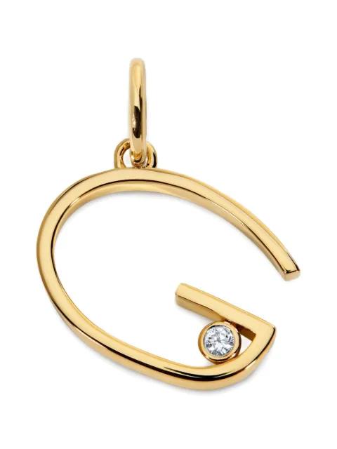 Initial G solitaire-diamond pendant by MONICA VINADER