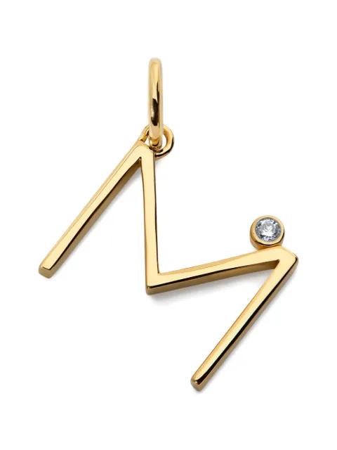 Initial M solitaire-diamond pendant by MONICA VINADER