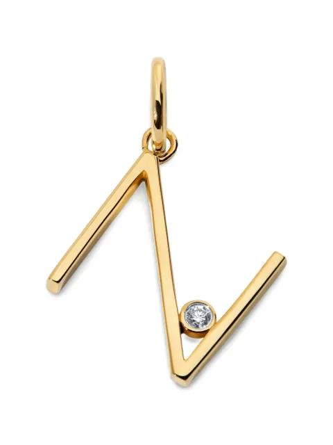 Initial N solitaire-diamond pendant by MONICA VINADER
