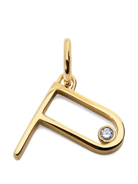 Initial P solitaire-diamond pendant by MONICA VINADER