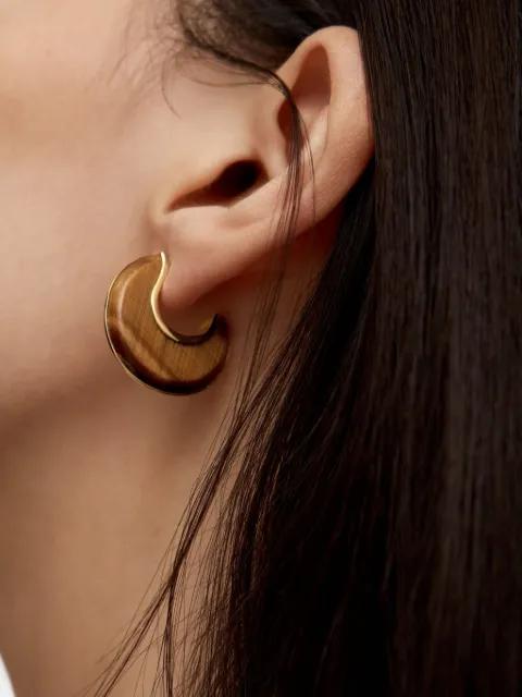 Kate Young tiger-eye gold-vermeil earrings by MONICA VINADER
