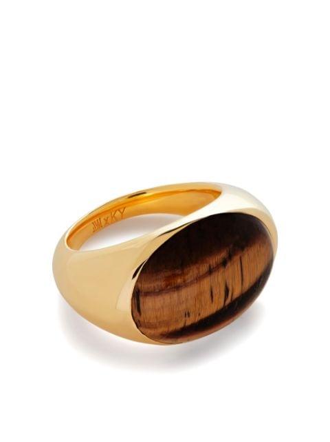 Kate Young tiger-eye signet band ring by MONICA VINADER