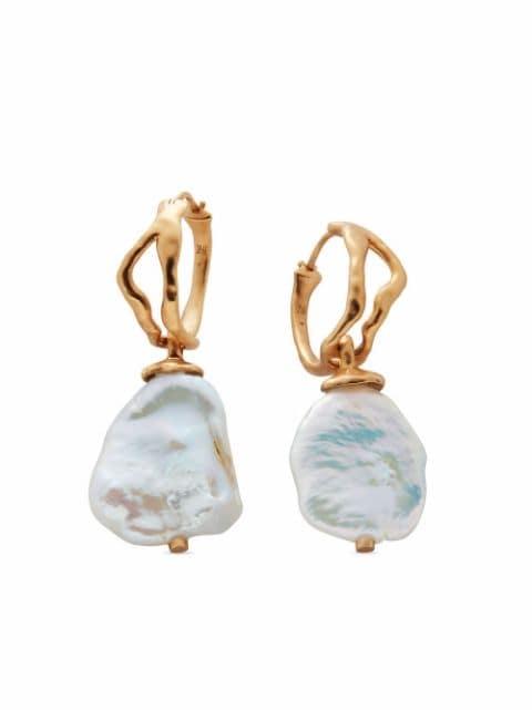 Keshi pearl hoop earrings by MONICA VINADER