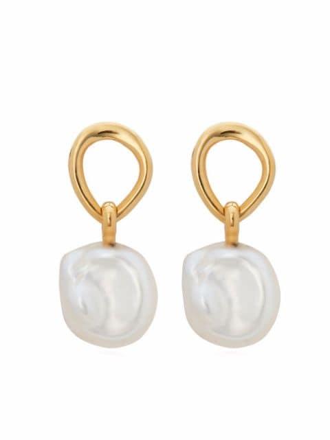 Nura Keshi Pearl drop earrings by MONICA VINADER