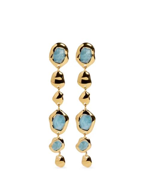 Odyssey gemstone pebbled drop earrings by MONICA VINADER
