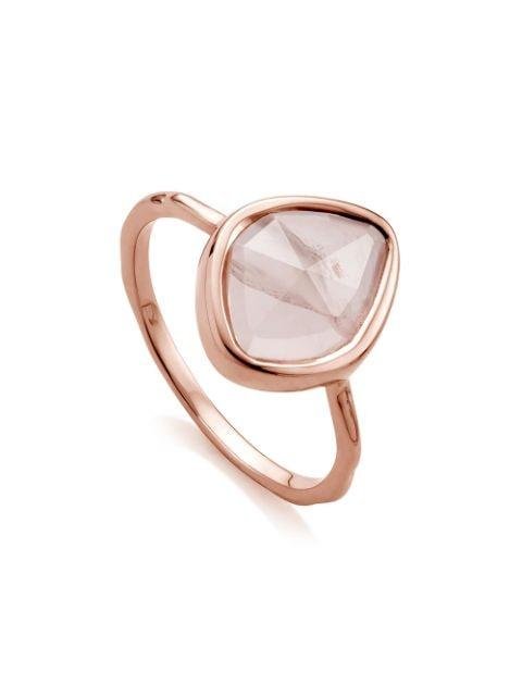 Siren Small Nugget Stacking Rose Quartz ring by MONICA VINADER