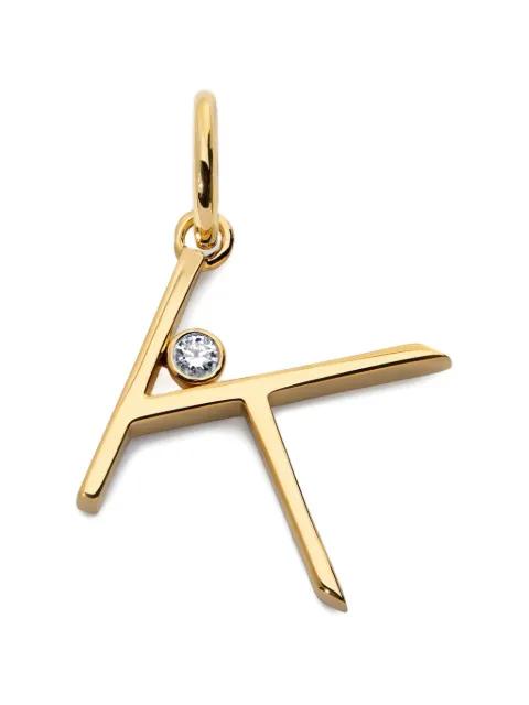Solitaire diamond initial pendant by MONICA VINADER