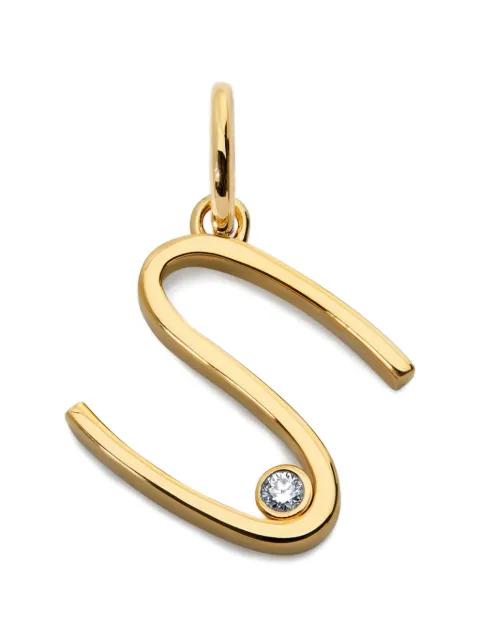 Solitaire diamond initial pendant by MONICA VINADER