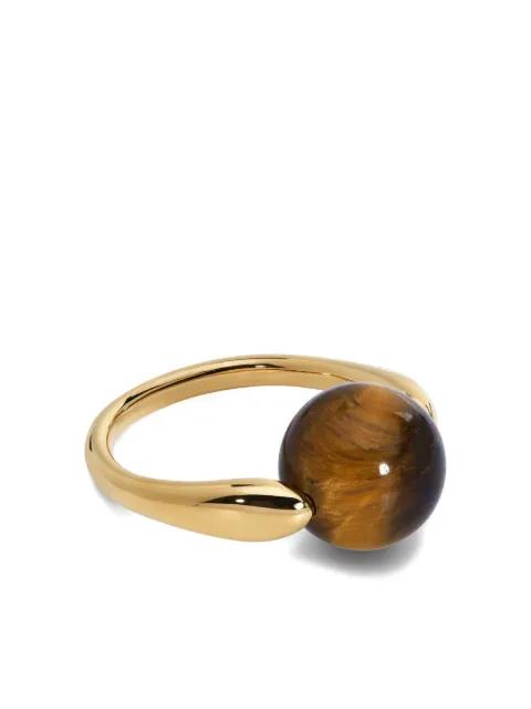 gold tiger-eye ring by MONICA VINADER