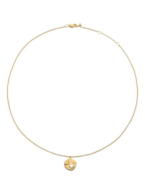hammered-disc pearl necklace by MONICA VINADER