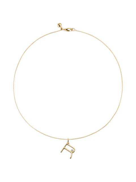 solitaire diamond initial R pendant by MONICA VINADER