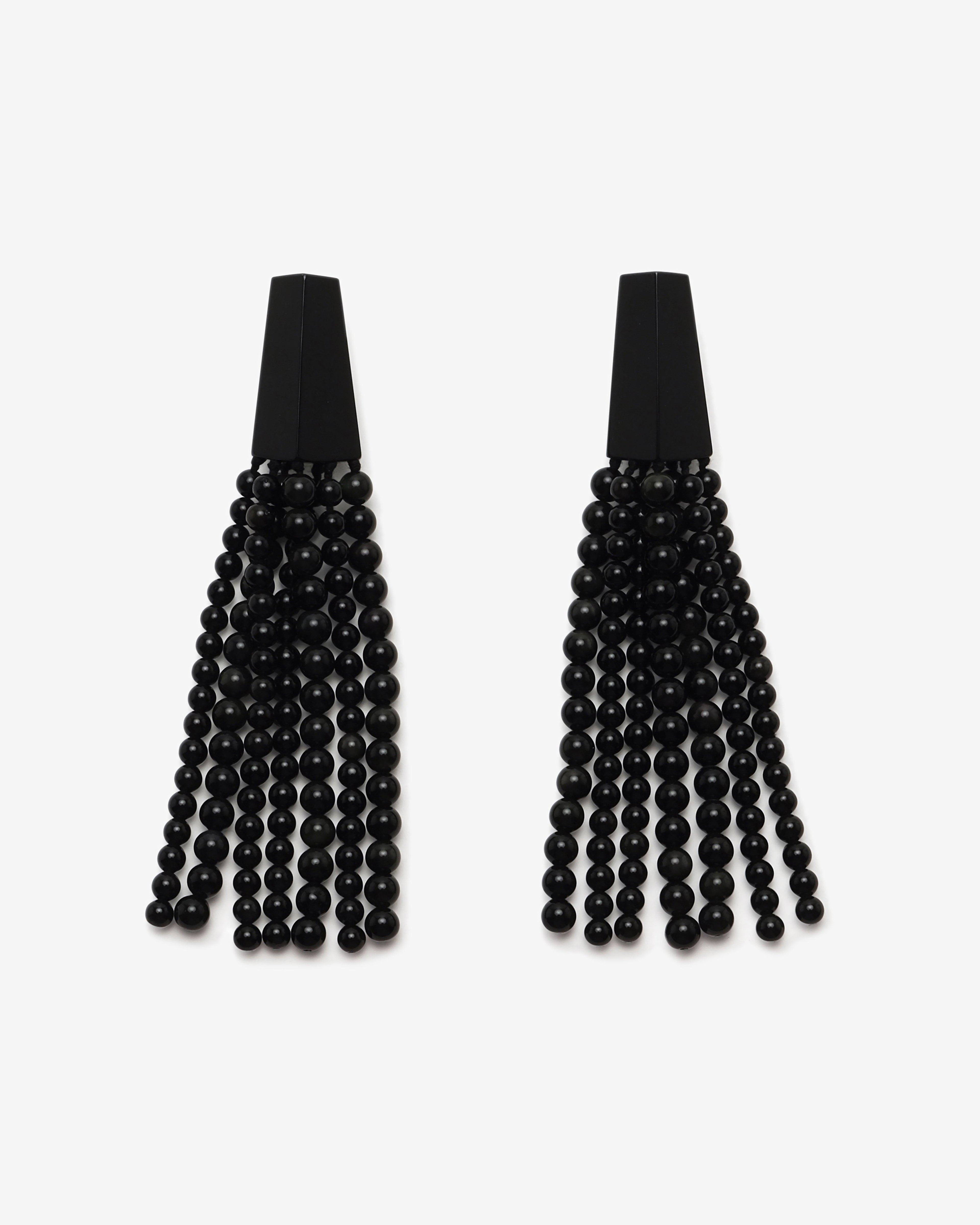 Monies - Women's Luna Earrings - (Black) by MONIES