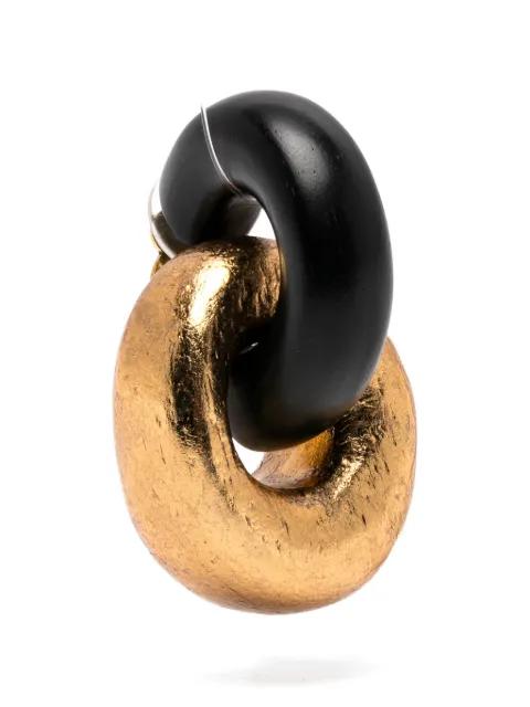 interlocking-hoop earrings by MONIES