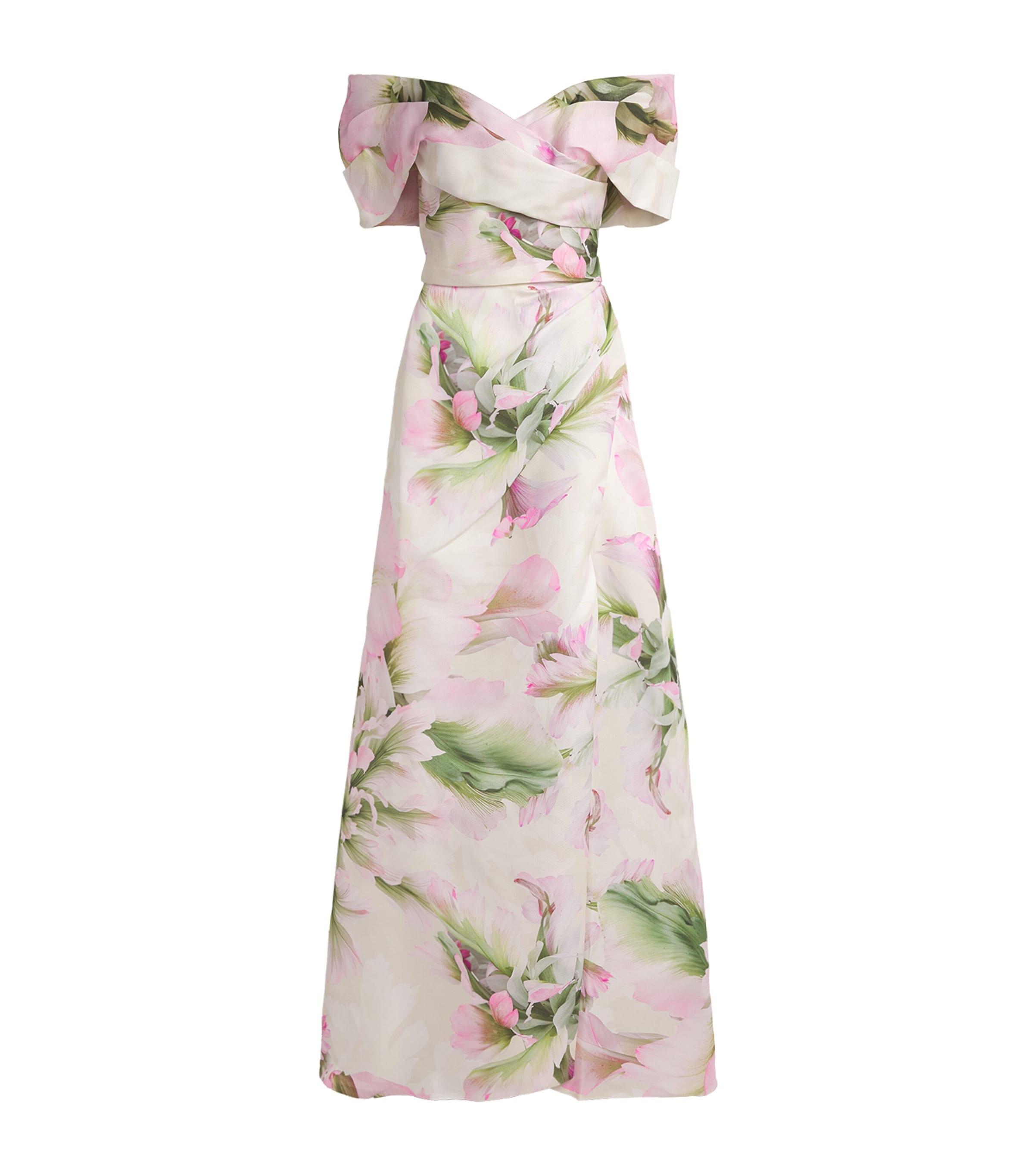 Monique Lhuillier Asymmetric Off-The-Shoulder Gown by MONIQUE LHUILLIER