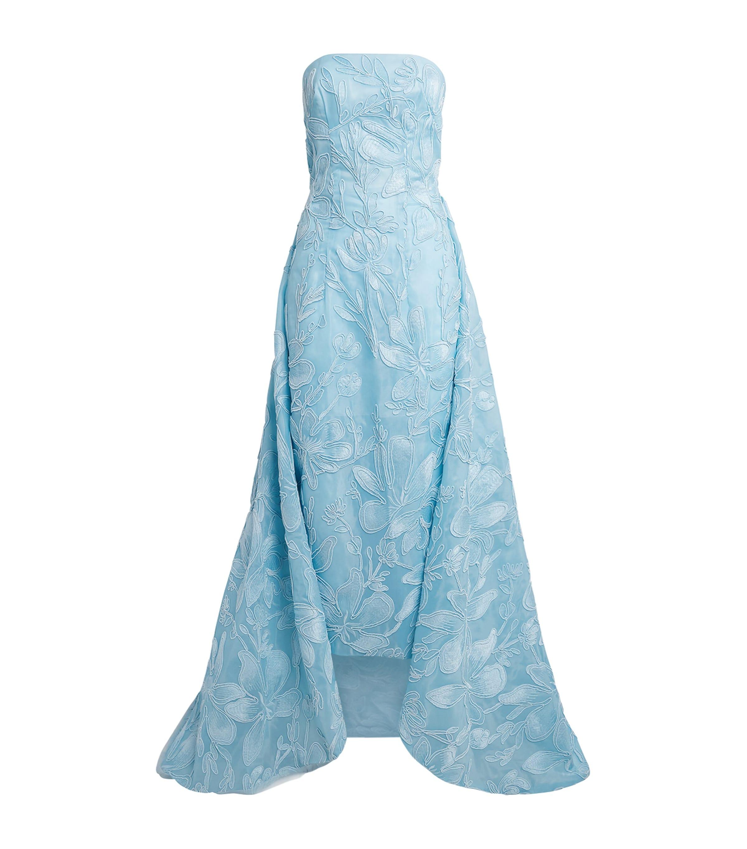 Monique Lhuillier Floral Corded Column Gown by MONIQUE LHUILLIER