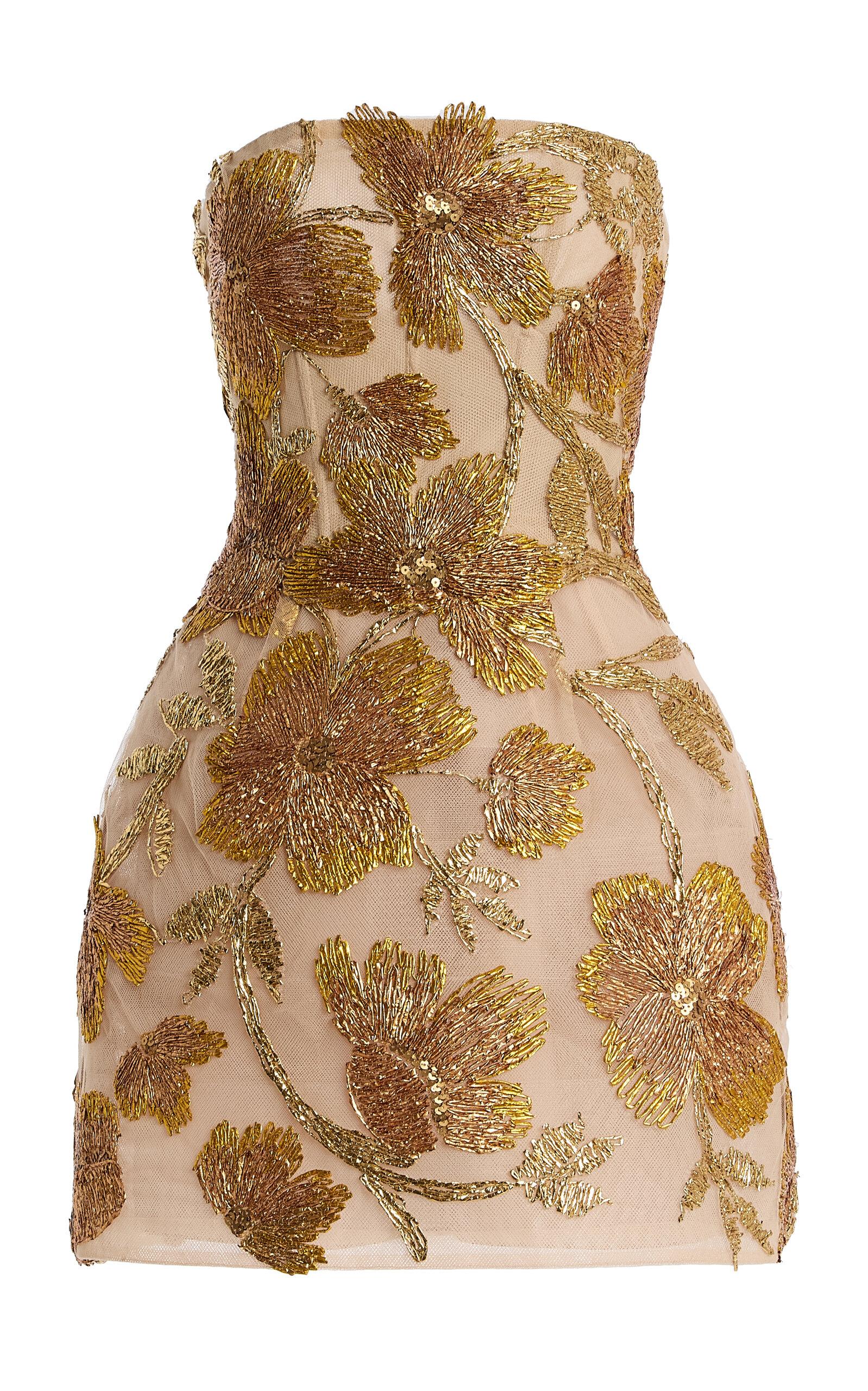 Monique Lhuillier Floral-Embroidered Tulle Mini Dress - Moda Operandi by MONIQUE LHUILLIER