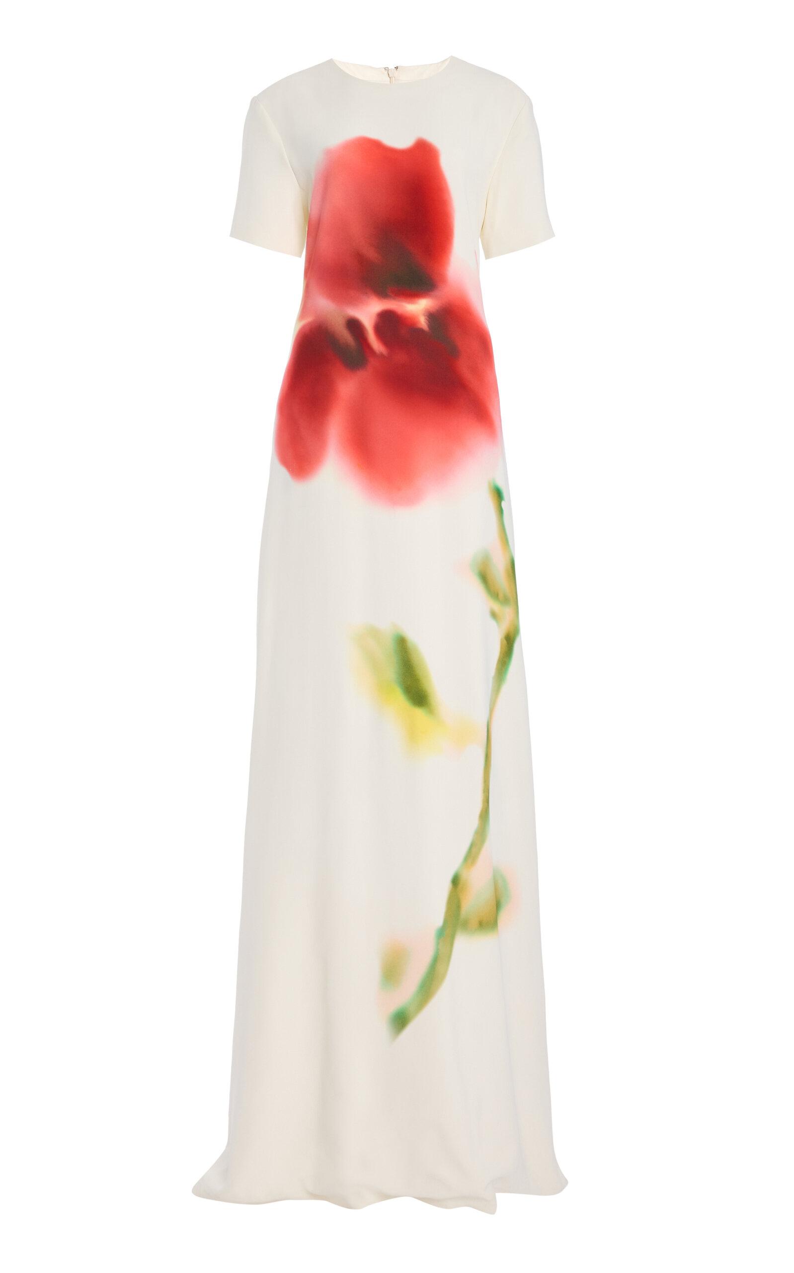 Monique Lhuillier Printed Satin Maxi Dress - Moda Operandi by MONIQUE LHUILLIER