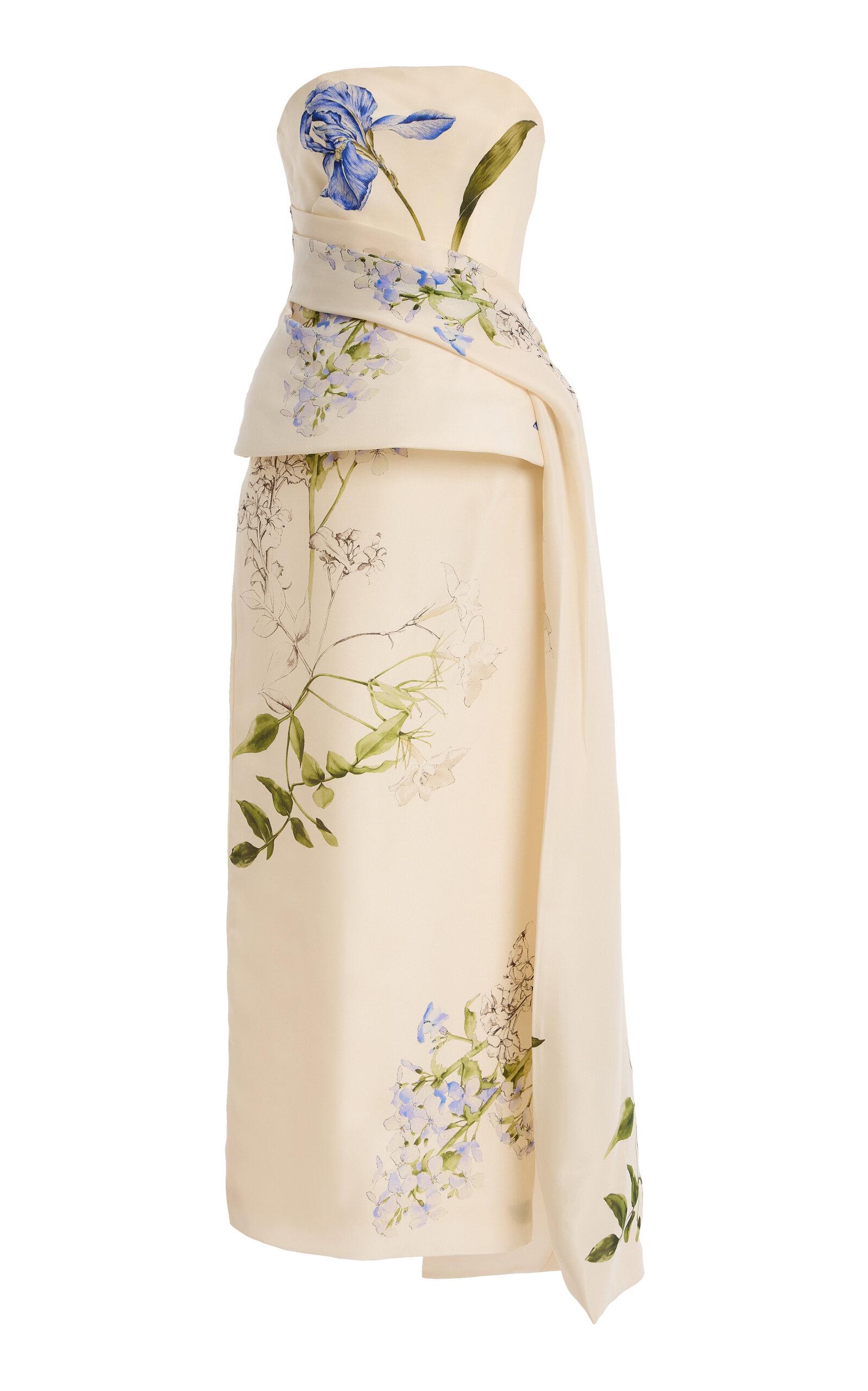 Monique Lhuillier Strapless Draped Peplum Silk Gown - Moda Operandi by MONIQUE LHUILLIER