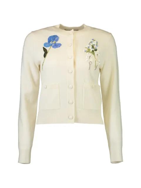 floral-embroidered cardigan by MONIQUE LHUILLIER