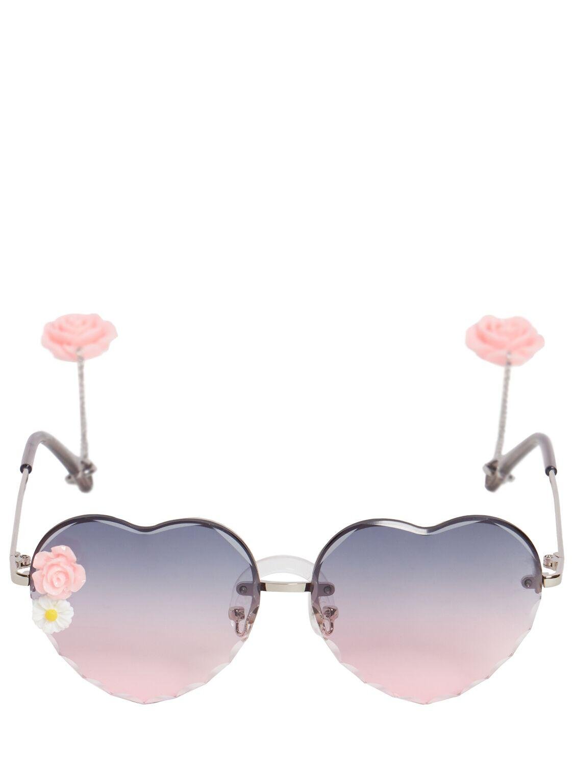 Embellished Heart Sunglasses by MONNALISA