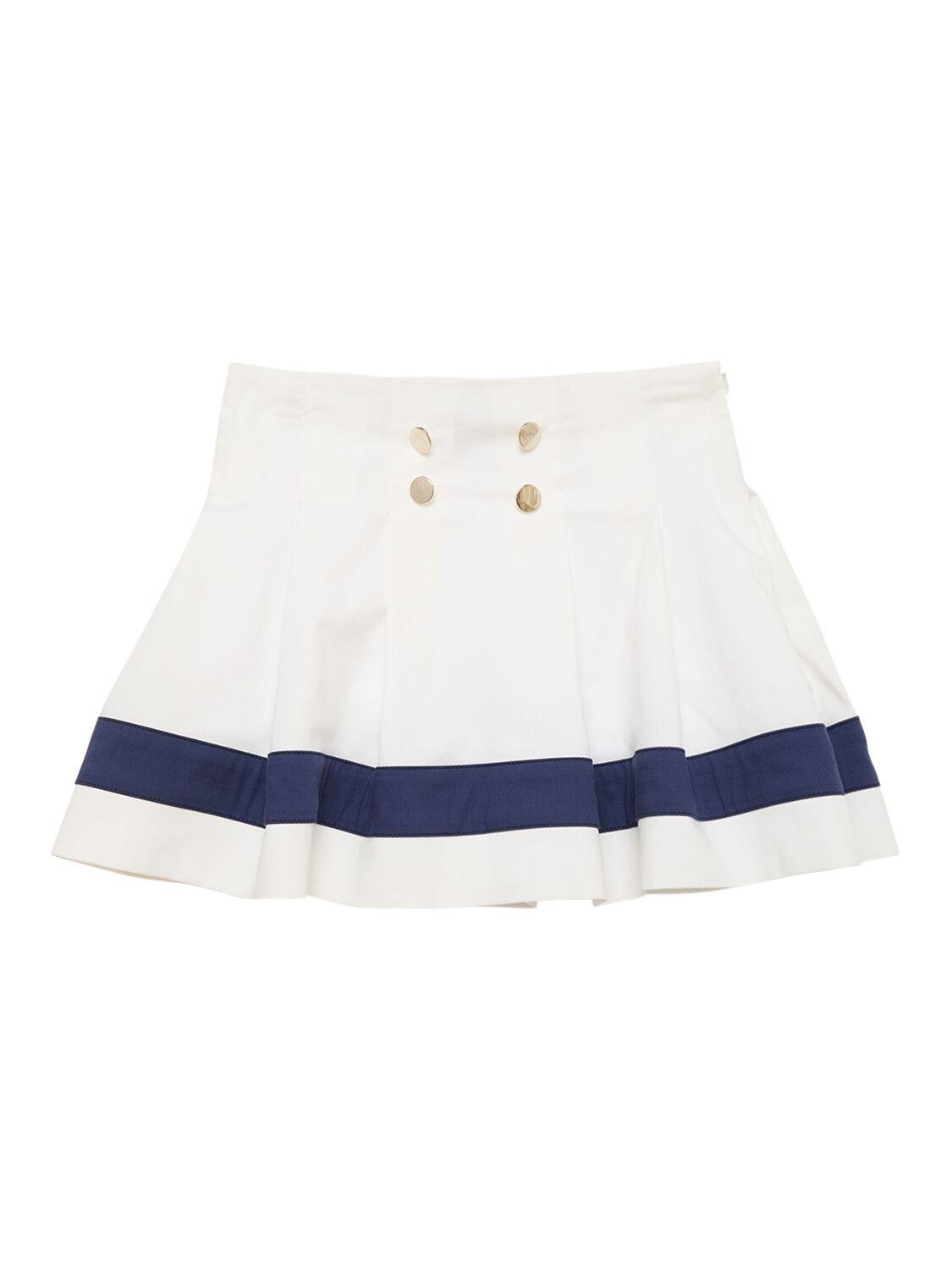 Stretch Cotton Levantine Skirt by MONNALISA